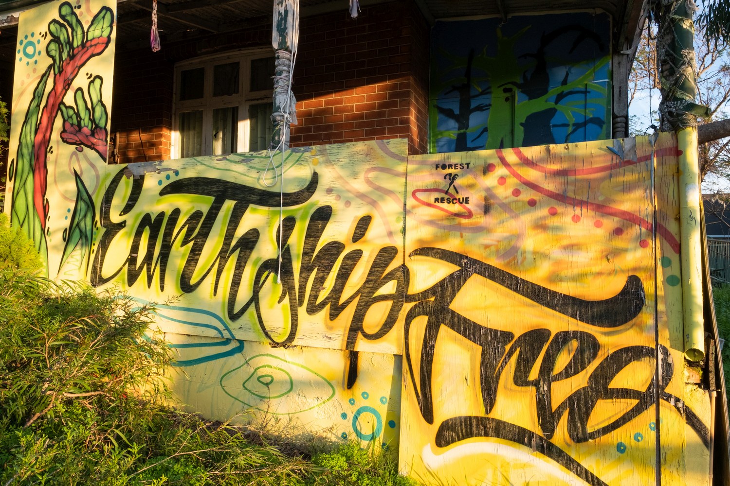 Anarchist Earthships against road building mania